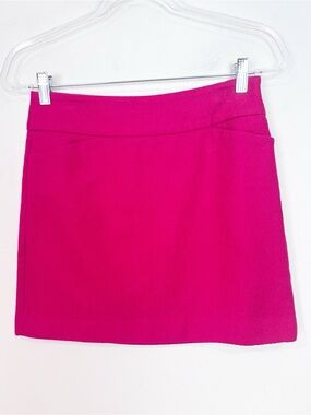 LOFT PINK SIDE ZIP FLAT FRONT MINI SKIRT SZ 0P